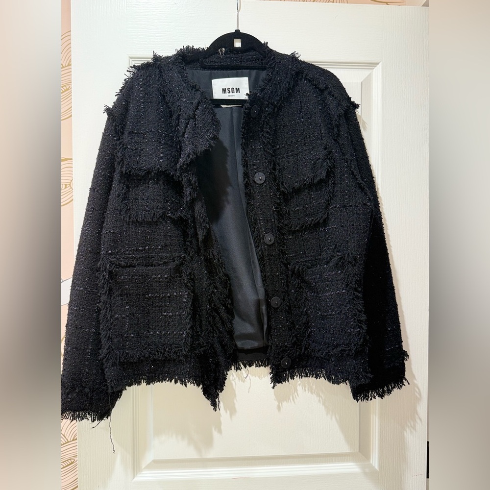 MSGM Textured Black Women's Blazer